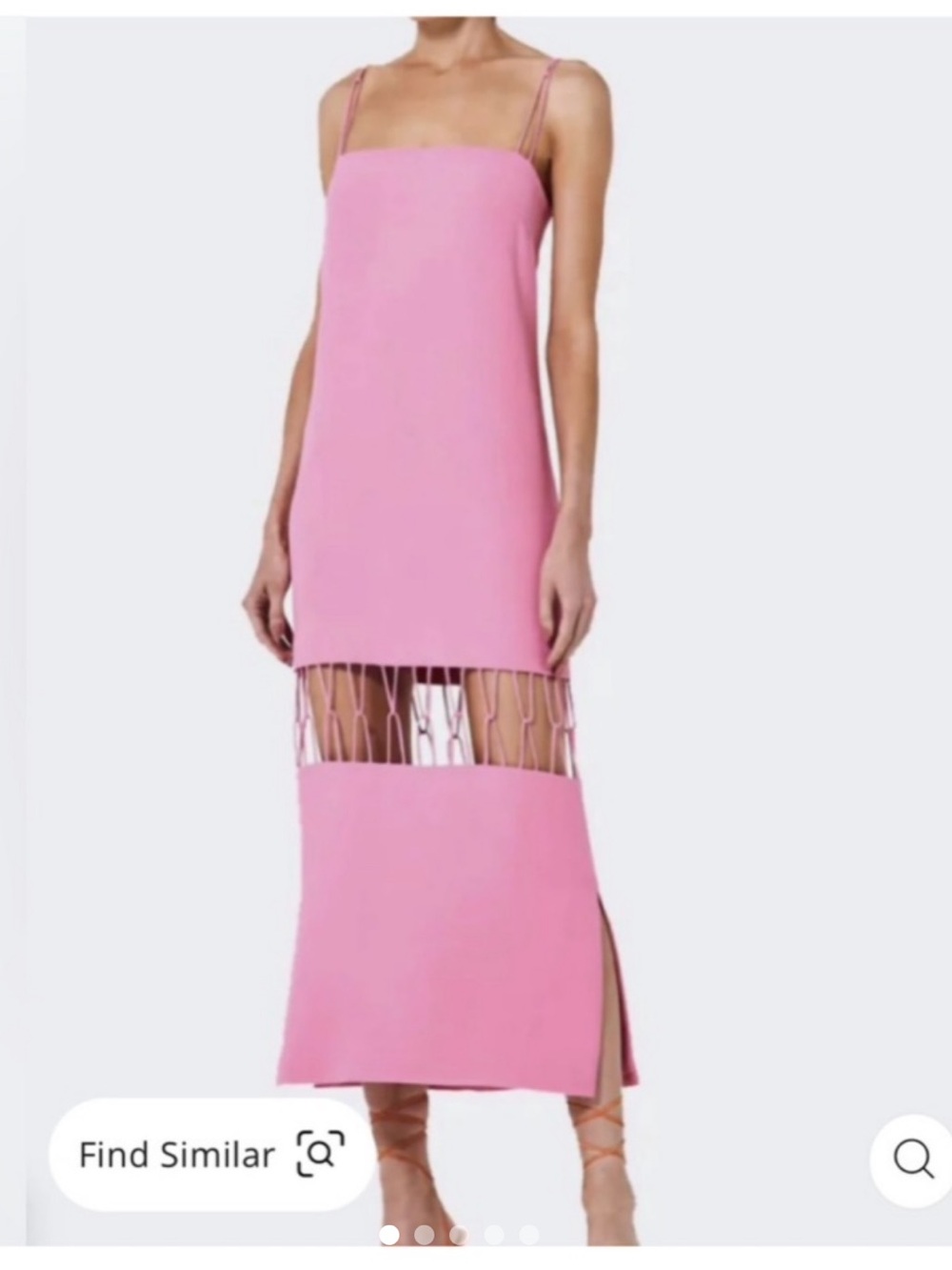 Alexis Pink Midi Skirt with Fringe-Panel